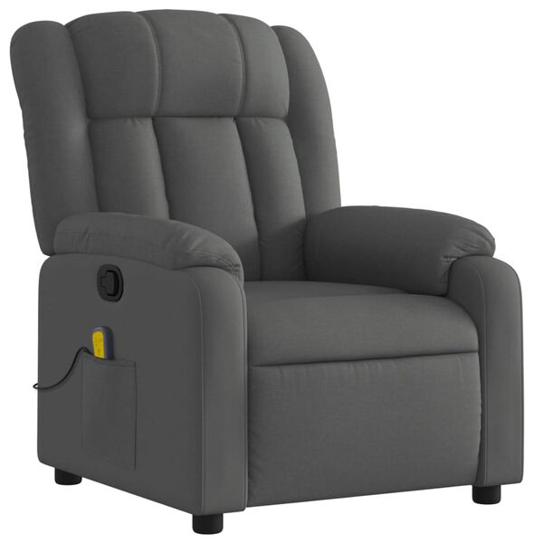 vidaXL Massage-Relaxsessel, Stoff, Dunkelgrau