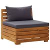 vidaXL Modular-Mittelsofa 1 Stk. mit Auflagen Massivholz Akazie