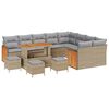 vidaXL Garten-Sofa-Set 13 pcs Beige und Hellgrau Poly-Rattan