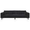 vidaXL Samt Sofa mit Kissen Schwarz 208 cm Samt