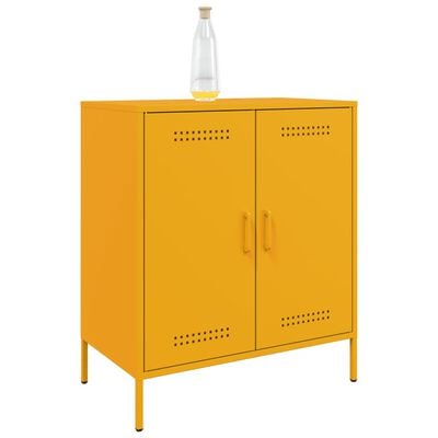 vidaXL Sideboard Senfgelb 68x39x79 cm Stahl