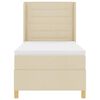 vidaXL Boxspringbett mit Matratze mit Kopfteil Creme 90 x 200 cm Stoff