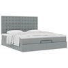 vidaXL Ottoman-Bett mit Matratze Hellgrau 180x200 cm Stoff