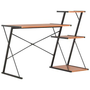 vidaXL Schreibtisch mit Regal Schwarz und Braun 116&times;50&times;93 cm