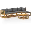 vidaXL 6-tlg. Garten-Lounge-Set mit Auflagen Massivholz Akazie
