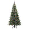 vidaXL K&uuml;nstlicher klappbarer Weihnachtsbaum Gr&uuml;n 210 cm PE und PVC