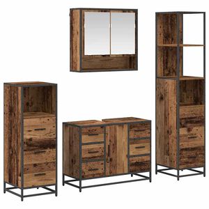 vidaXL Badezimmerm&ouml;bel-Set 4 stk. Altholz 80 x 33 x 60 cm