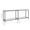 vidaXL Konsolentisch Transparent 200x35x75,5 cm Hartglas