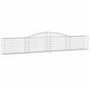 vidaXL Gabionen mit Hochbogen 3 Stk. 400x30x60/80 cm Verzinktes Eisen