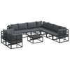 vidaXL Gartensofa-set 10 Stk. Schwarz Aluminium
