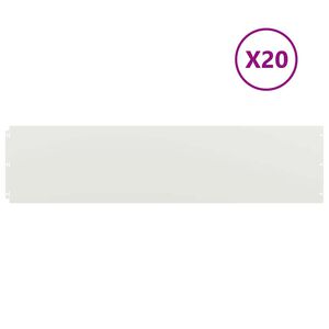 vidaXL Raseneinfassung 20 Stk. 25 x 103 cm Kaltgewalzter Stahl Wei&szlig;