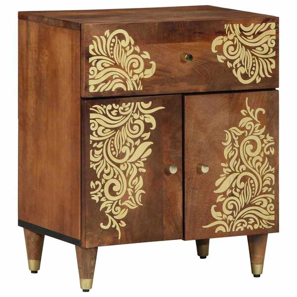 vidaXL Nachttisch mit T&uuml;r Honigbraun 50 x 33 x 60 cm Massivholz Mango