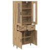 vidaXL Highboard 2 pcs Artisan-Eiche Engineered Wood und Glas