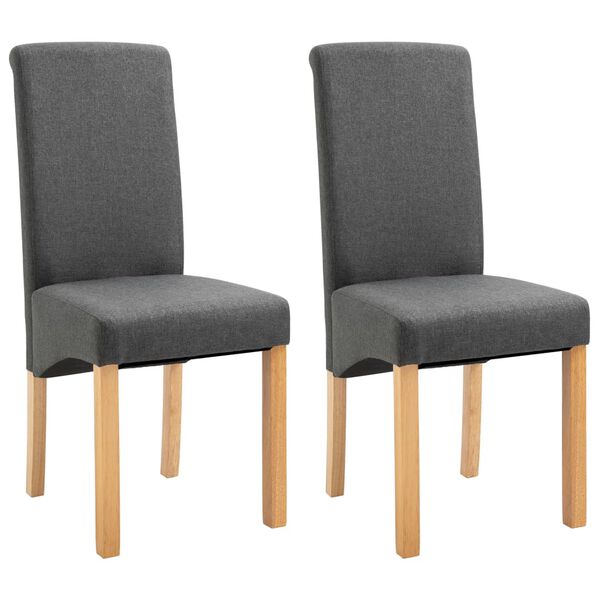 vidaXL Esszimmerst&uuml;hle 2 Stk. Grau Stoff