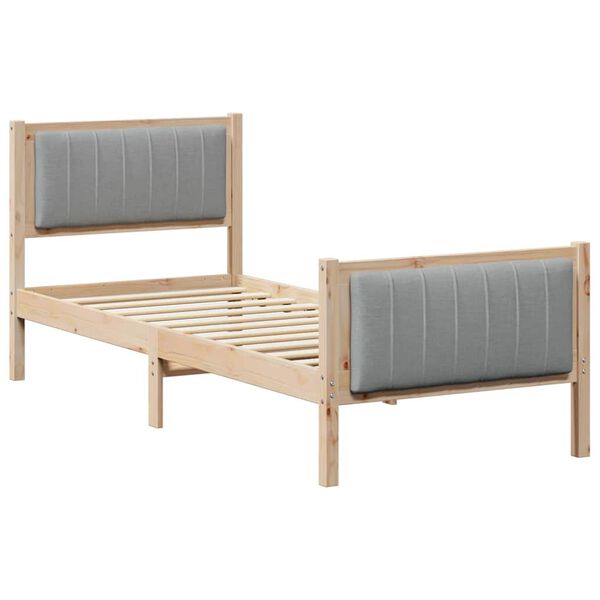 vidaXL Bettgestell Braun und hellgrau 80 x 200 cm Massivholz Kiefer