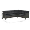 vidaXL 3-tlg. Garten-Lounge-Set mit Auflagen Poly Rattan Grau