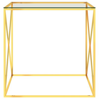 vidaXL Couchtisch Golden 55x55x55 cm Edelstahl und Glas