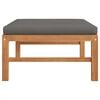 vidaXL Fu&szlig;hocker mit Dunkelgrauer Auflage Massivholz Teak