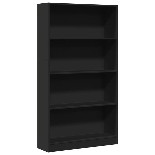 vidaXL B&uuml;cherregal Schwarz 80x24x143 cm Holzwerkstoff