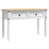 vidaXL Beistelltisch CORONA Wei&szlig; 115 x 46 x 73 cm Massives Kiefernholz