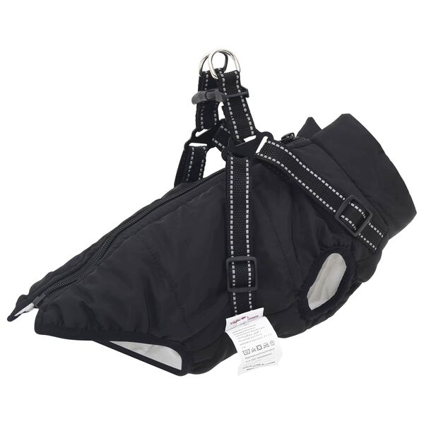 vidaXL Hundemantel Schwarz L40 Fleece und Polyester