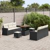 vidaXL Garten-Sofa-Set 9 pcs Schwarz Poly-Rattan