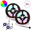 vidaXL LED Streifen 2 pcs Schwarz und Transparent 1000 mm