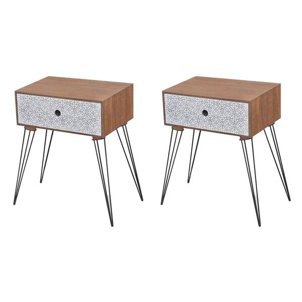 vidaXL Nachttische mit Schublade 2 Stk. Braun