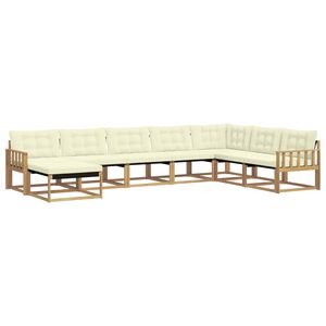 vidaXL Outdoor-Sofagarnitur 8 stk. Wei&szlig; und Creme Massivholz Akazie