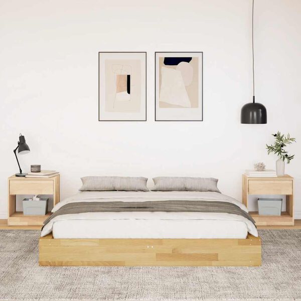 vidaXL Massivholzbett ohne Matratze 140x200 cm Eichenholz