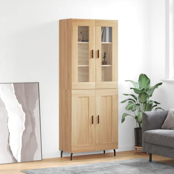 vidaXL Highboard Sonoma-Eiche 69,5x34x180 cm Holzwerkstoff