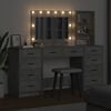 vidaXL Schminktisch mit Schubladen 3 pcs Beton Grau Holzwerkstoff