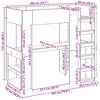 vidaXL Etagenbettgestell mit Schreibtisch Beton Grau 90 x 200 cm