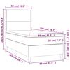 vidaXL Boxspringbett mit Matratze Dunkelgrau 80x200 cm Samt