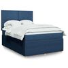 vidaXL Boxspringbett mit Matratze Blau 140x200 cm Stoff