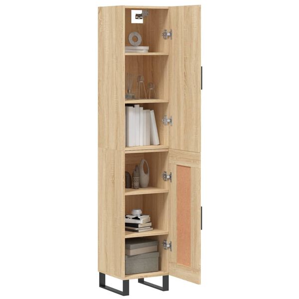 vidaXL Highboard Sonoma-Eiche 34,5x34x180 cm Holzwerkstoff