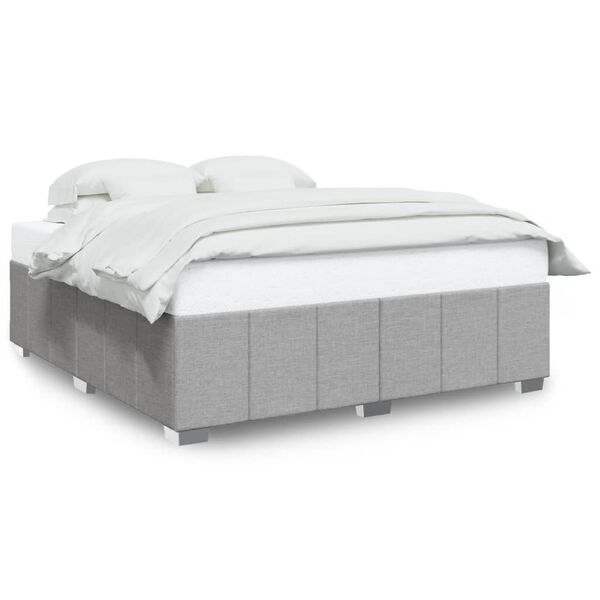 vidaXL Bettgestell ohne Matratze Hellgrau 200x200 cm Stoff