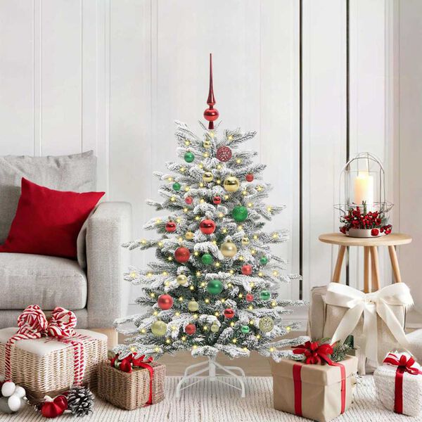 vidaXL K&uuml;nstlicher klappbarer Weihnachtsbaum Wei&szlig; 120 cm PE und PVC
