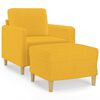 vidaXL Sessel mit Hocker Hellgelb 60 cm Stoff