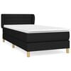 vidaXL Boxspringbett mit Matratze Schwarz 90x190 cm Stoff