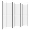 vidaXL 6-tlg. Paravent Wei&szlig; 300x200 cm Stoff