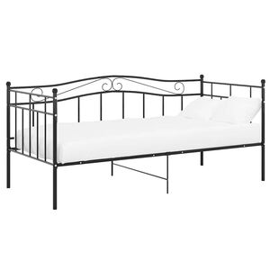 vidaXL Schlafsofa Bettgestell Schwarz Metall 90x200 cm