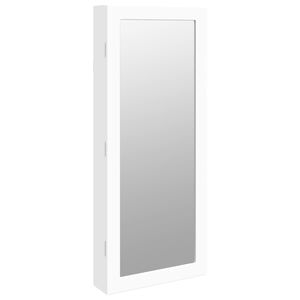 vidaXL Spiegel-Schmuckschrank mit LED-Beleuchtung Wandmontage Wei&szlig;