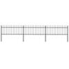 vidaXL Gartenzaun mit Speerspitze Stahl 504 x 80 cm Schwarz