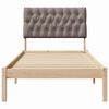 vidaXL Bettgestell mit gepolstertem Kopfteil Braun 90 x 190 cm