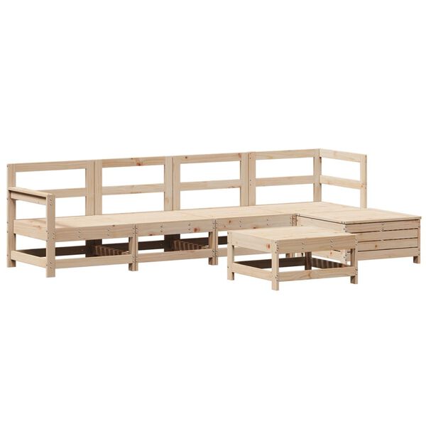 vidaXL 6-tlg. Garten-Sofagarnitur Massivholz Kiefer