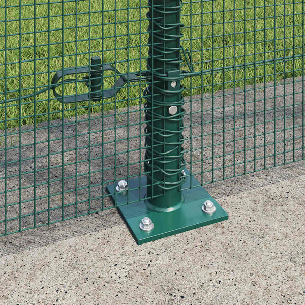 vidaXL Zaunpfosten Gr&uuml;n 25 x 1,6 m (12 x 12 mm Netz) Stahl und PVC