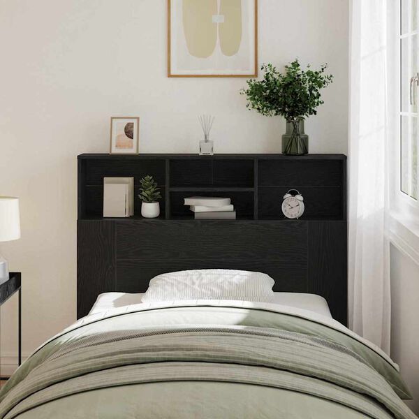 vidaXL Kopfteil Schrank Schwarz Eichen-Optik 120 x 19 x 103,5 cm