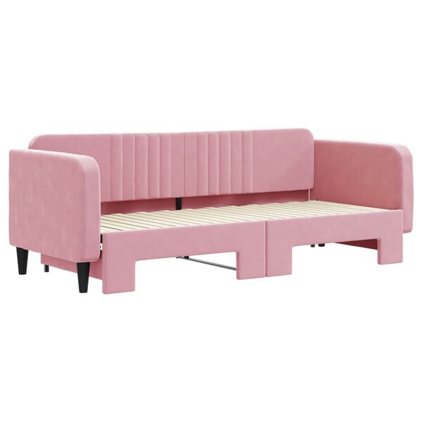 vidaXL Tagesbett Ausziehbar Rosa 80x200 cm Samt