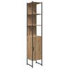 vidaXL Badezimmerm&ouml;bel-Set mit Regal mit T&uuml;r 3 pcs Braun Holzwerkstoff